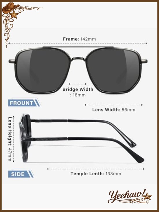 Aviator Sunglasses Polarized UV Protection Vintage Unisex Metal Frame main image 5